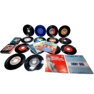 Junk Lot of 20 Vinyl Records 45 rpm 2 8 Tracks Variety Mixed Media Artists Music